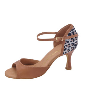 Rummos Damen Tanzschuhe Gabi - Leder Beige/Leopard - 6cm