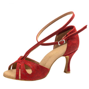 Rummos Damen Tanzschuhe R306 - Leder Nehru Rot - Normal - 60R Flare - EUR 38