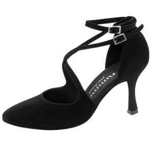 Rummos Damen Tanzschuhe R425 - Nubuck Schwarz - 7 cm