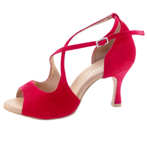 Rummos Damen Tanzschuhe R545 - Nubuck Rot - 6 cm