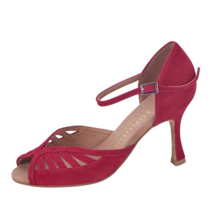 Rummos Sapatos de Dança Senhora Stella - Nubuck Vermelho - 7 cm