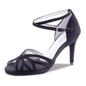 Anna Kern Femmes Chaussures de Danse Ivette - Suède Noir - 8 cm Stiletto  - Größe: UK 5,5