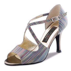Nueva Epoca Damen Tanzschuhe Chiara - Brokat Multi/Antik - 6 cm