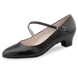 Werner Kern Damen Tanzschuhe Cindy - Leder Schwarz - 3,4 cm  - Größe: UK 4