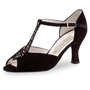 Werner Kern Dames Dansschoenen Claudia - Suede Zwart - 6,5 cm  - Größe: UK 5