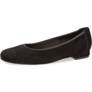 Diamant Dames Ballerinas 175-005-001 - Suede Zwart - 1,2 cm Blockabsatz  - Größe: UK 5,5