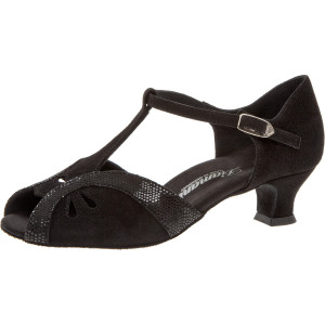 Diamant Damen Tanzschuhe 019-011-208 - Veloursleder Schwarz - 4,2 cm