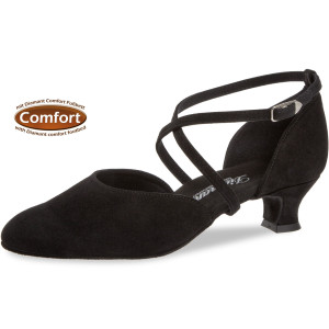 Diamant Women´s dance shoes 048-112-001 - Black Suede [Extra Wide] - 4,2 cm