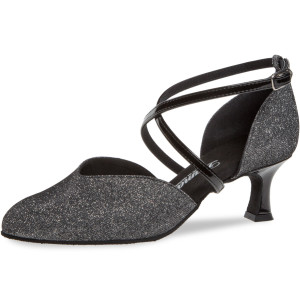 Diamant Mujeres Zapatos de Baile 170-106-520 - Brocado Negro/Plateado - 5 cm