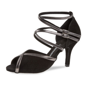 Diamant Mujeres Zapatos de Baile 178-058-501 - Ante Negro/Bronce