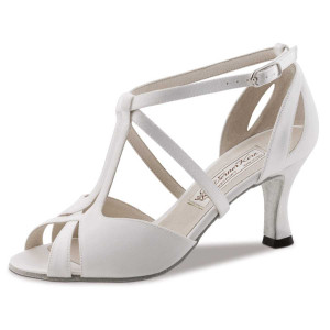 Werner Kern Zapatos de Novia Francis LS - Satén Blanco - 6,5 cm - Suela de Cuero Nubuck [UK 7,5 - B-Ware]