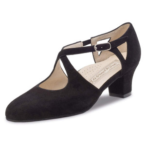 Werner Kern Femmes Chaussures de Danse Gala - Suède Noir - 4,5 cm  - Größe: UK 5,5