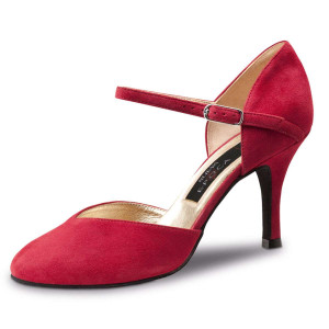 Nueva Epoca Dames Dansschoenen Gitana - Suede Rood - 8 cm Stiletto  - Größe: UK 7