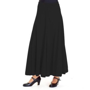 Intermezzo Ladies Dance Skirt/Ballroom Skirt long 7004 Faltamnef - Black (037) - Size: XXL