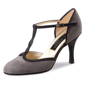 Nueva Epoca Mujeres Zapatos de Baile Josefina - Ante Gris - 8 cm Stiletto  - Größe: UK 5,5