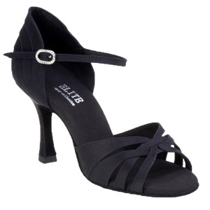 Chaussure de danse de salon combinée noire et scintillante.