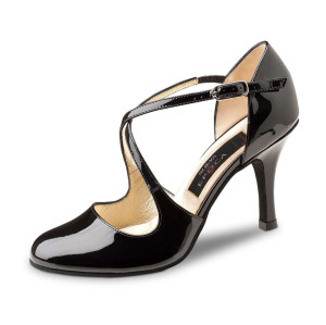 Nueva Epoca Damen Tanzschuhe Lupe - Lackleder Schwarz - 8 cm