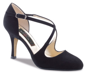 Nueva Epoca Femmes Chaussures de Danse Serena - Suéde Noir - 6 cm
