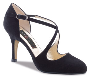 Nueva Epoca Donne Scarpe da Ballo Serena - Scamosciata Nero - 6 cm