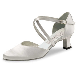 Werner Kern Damen Tanzschuhe Patty - Satin Weiß - 5,5 cm  - Größe: UK 7