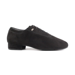 PortDance - Mens Latin Dance Shoes PD020 Premium - Black Nubuck - 2cm