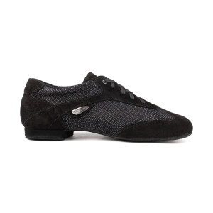 Portdance Sapatos de Dança de Senhora PD07 - Nubuck/Beverly Preto - 1,5 cm