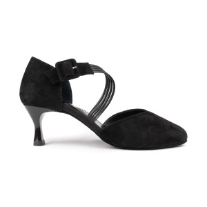 PortDance Damen Tanzschuhe PD126 - Nubuck Schwarz - 5,5cm