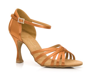 Portdance Dames Dansschoenen PD133 Premium - Satijn Dark Tan