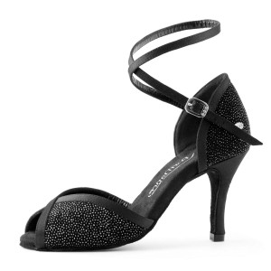 PortDance Mujeres Zapatos de Baile PD500 Fashion - Glitter Negro