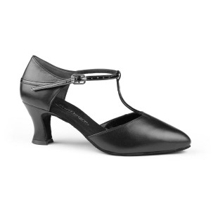 Portdance Donne Scarpe da Ballo PD112 Basic - Pelle Nero - 5 cm