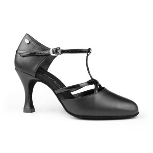 PortDance Damen Tanzschuhe PD121 - Leder Schwarz