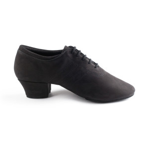 Portdance Homens Latino Sapatos de Dança PD008 Premium - Nubuck Preto - 4 cm