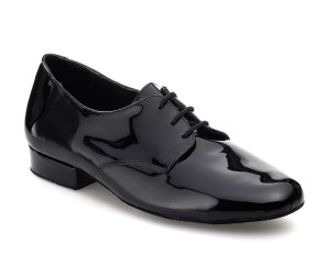 Rummos Homens Ballroom Sapatos de Dança R324 - Laca Preto - 2,5cm