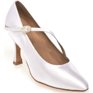 Rummos Ladies Ballrom Dance Shoes R394 - Satin White - Normal - 60R Flare - EUR 36