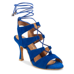 Rummos Damen Tanzschuhe Bachata 04 - Nubuck Royal Blau - 7cm