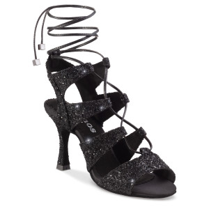 Rummos Women´s dance shoes Bachata 04 - Glitter Black - 7 cm