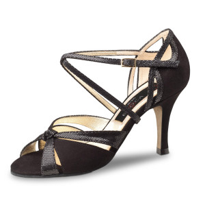 Nueva Epoca Mulheres Abendschuhe Sienna LS - Camurça Preto - Sola de Couro  - Größe: UK 5