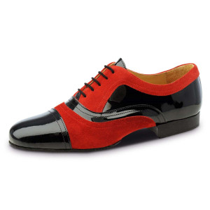 Nueva Epoca Hommes Chaussures de Danse Sucre - Vernis Noir/Suède Rouge [UK 8]