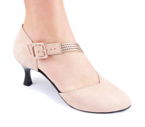 PortDance - Mulheres Sapatos de Dança PD126 - Rosa Nubuck - 5,5 cm