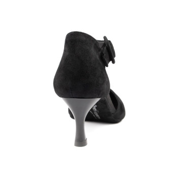 PortDance Damen Tanzschuhe PD126 - Nubuck Schwarz