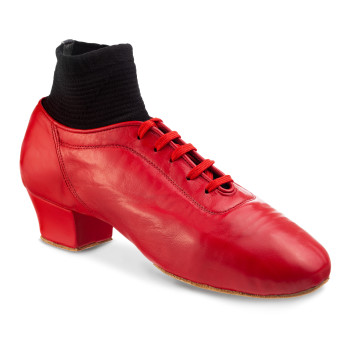 Rummos Hommes Latine Chaussures de Danse Premier 005 - Cuir Rouge - 4,5 cm