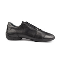 PortDance Herren Dance Sneakers PD035 - Leder Schwarz