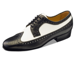 Nueva Epoca - Men´s Dance Shoes Buenos Aires - Leather Black/White - 2,5 cm Ballroom [UK 10]