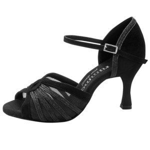 Rummos Femmes Chaussures de Danse R563 - Nubuck/Glitzer Schwarz