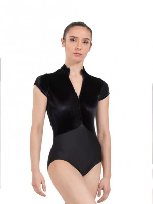 Ballet Rosa - Womens Ballet Body/Leotard AMANDINE short sleeves with stand-up collar
