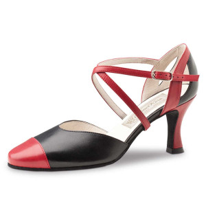 Werner Kern - Femmes Chaussures de Danse Brooke - Cuir Noir/Rouge - 6,5 cm [UK 6]