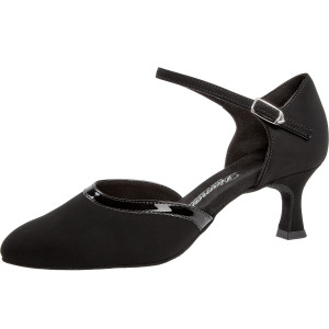 Diamant - Ladies Dance Shoes 049-106-106 - Nubuck/Patent Black - 5 cm Flare [UK 4]
