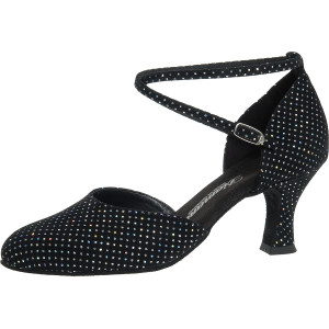 Diamant - Mulheres Sapatos de Dança 058-080-155 - Veludo Preto/Multicolor - 6,5 cm Latino [UK 4]