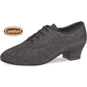 Diamant - Mulheres Sapatos instrutor de dança 140-034-511-A - Brocado Preto - 3,7 cm Cuban [UK 5,5]