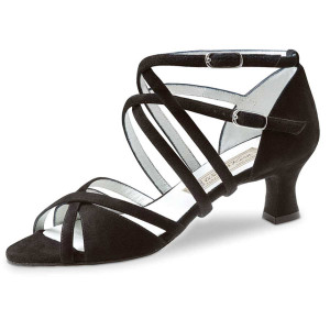 Made in Italy Werner Kern Femmes Chaussures de Danse Gala 6 Suéde Noir 6 cm Cuban